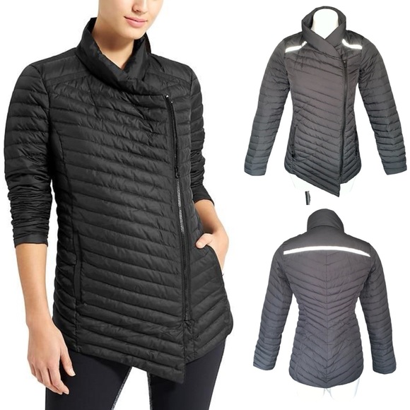 Athleta So Down Asymmetrical Quilted Puffer Jacket